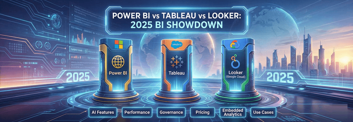 Power BI vs Tableau vs Looker (Google Cloud): Which BI Tool Wins in 2025?