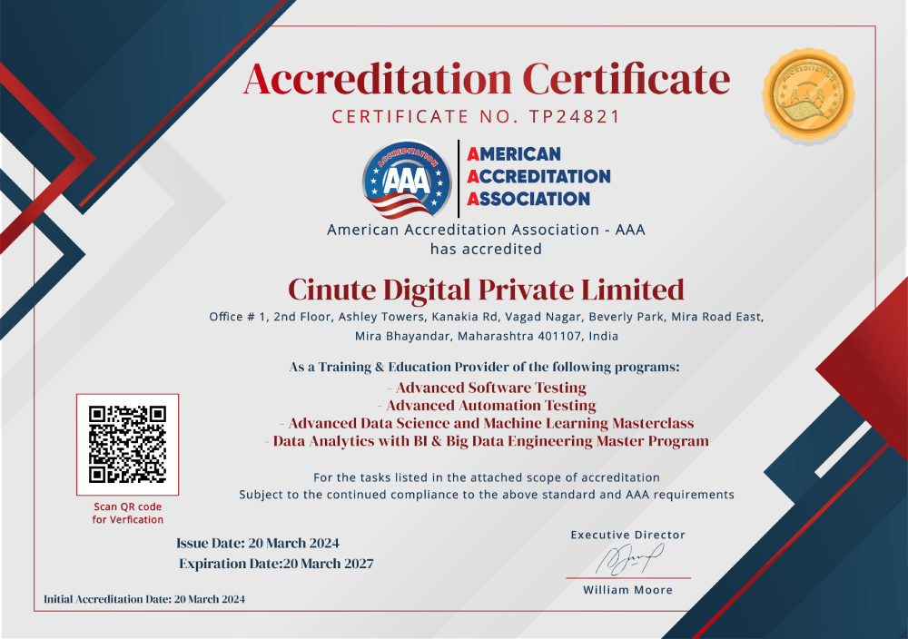 AAA Accreditation Certificate